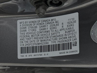 2021 Honda Civic LX CVT