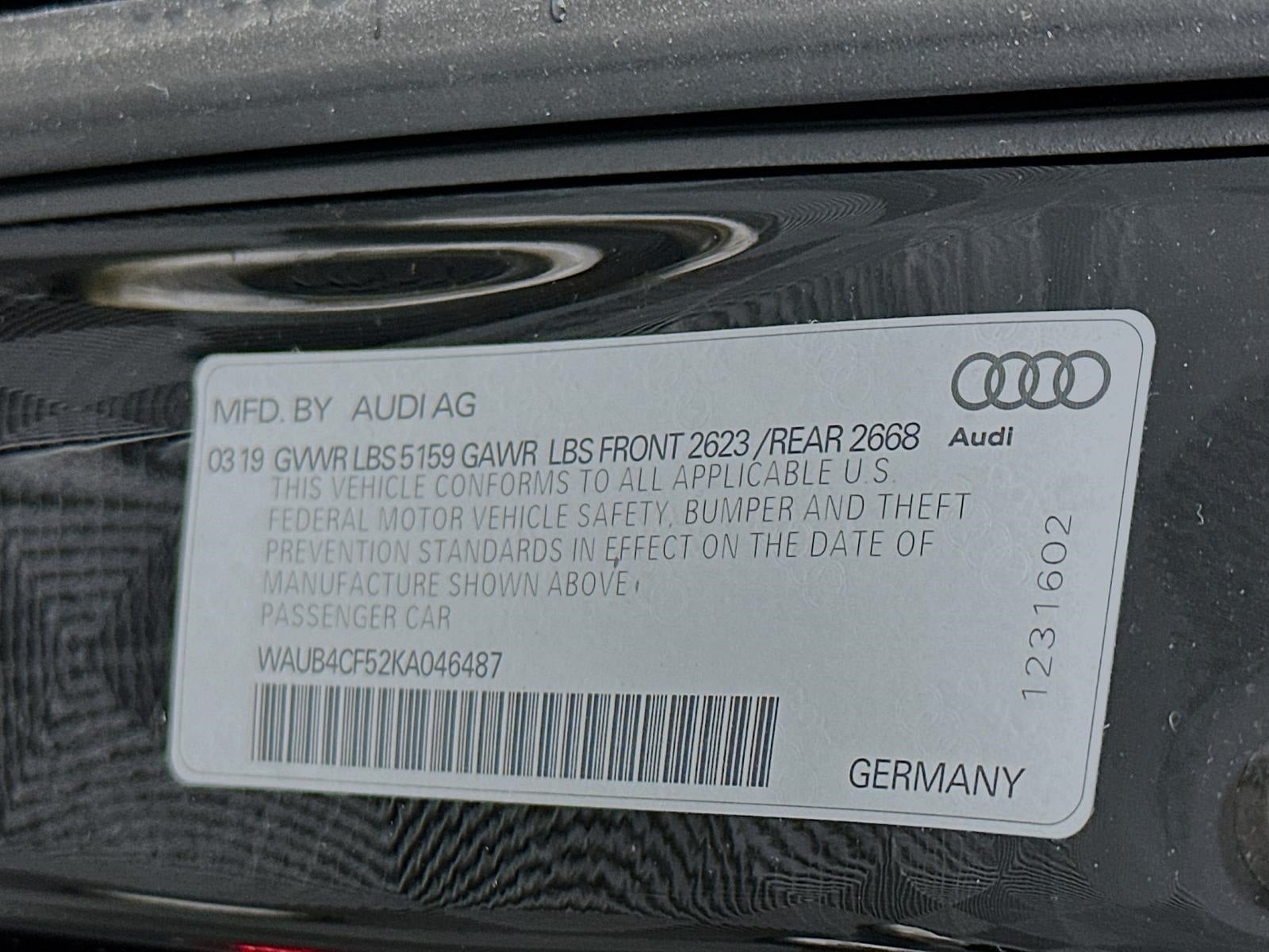 2019 Audi S5 Sportback Premium Plus 3.0 TFSI quattro