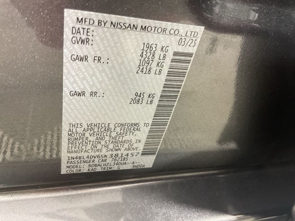 2025 Nissan Altima 2.5 SV