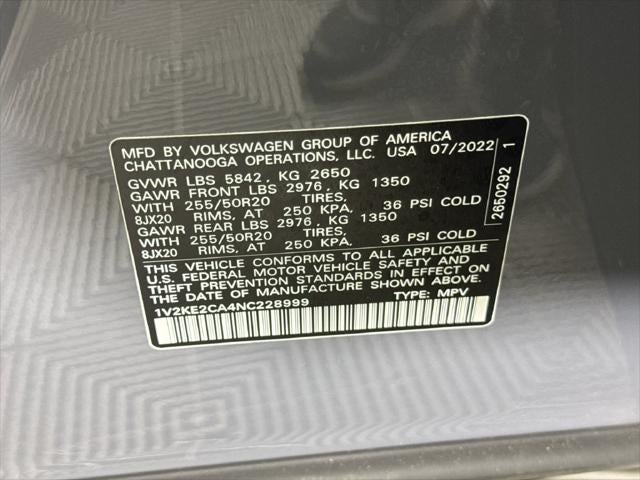 2022 Volkswagen Atlas Cross Sport 3.6L V6 SE w/Technology
