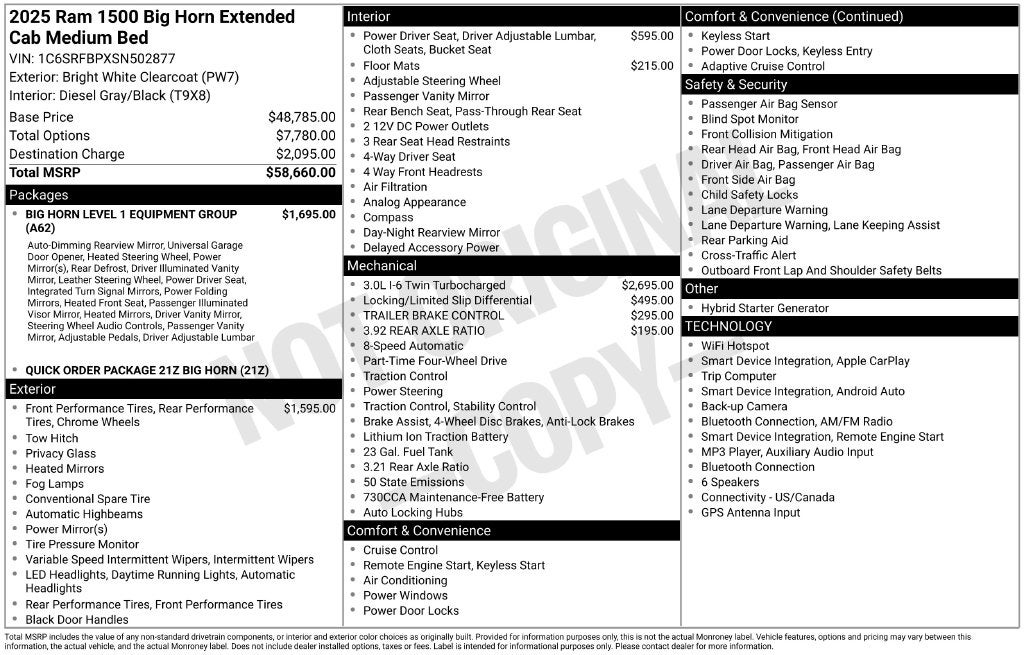 2025 RAM 1500 Big Horn/Lone Star