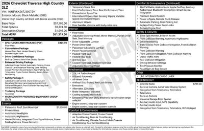 2026 Chevrolet Traverse High Country