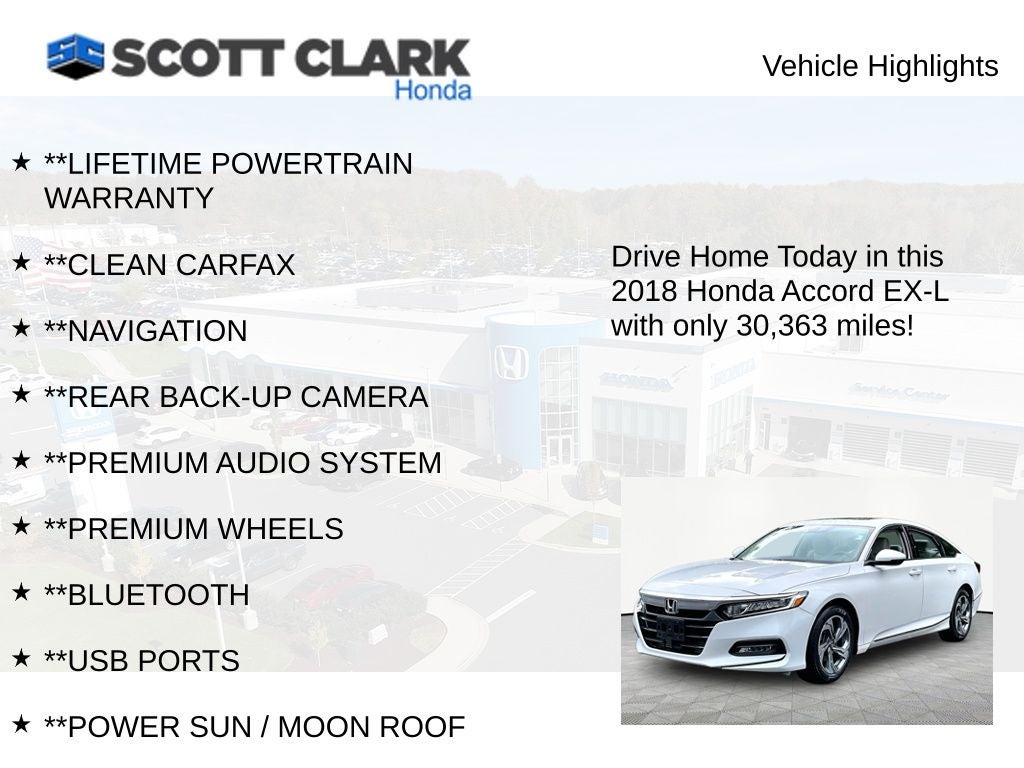 2018 Honda Accord EX-L Navi 1.5T