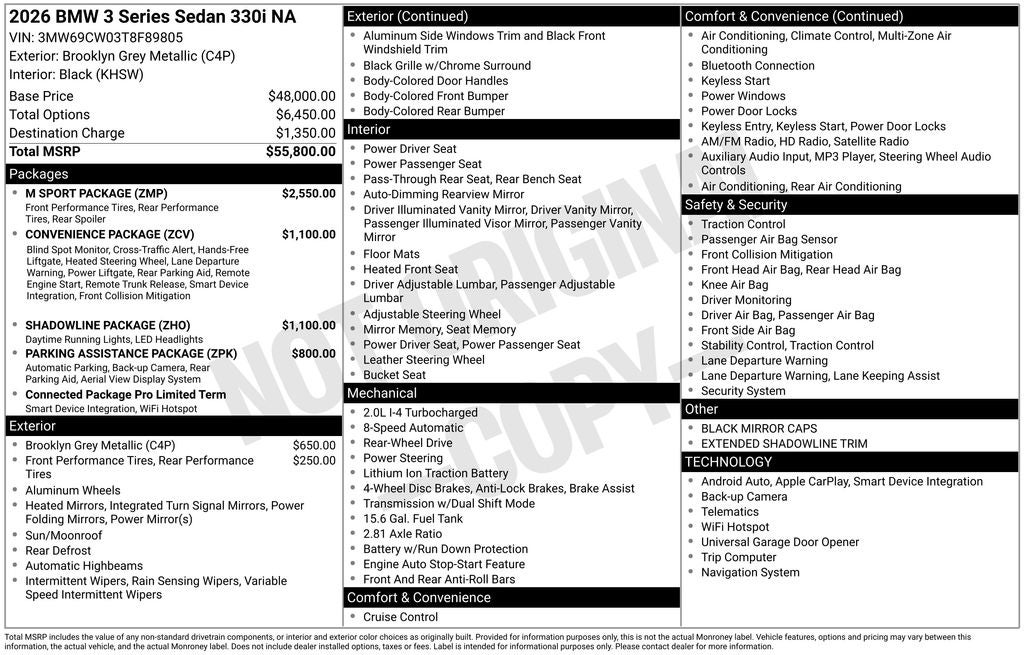 2026 BMW 3 Series 330i NA
