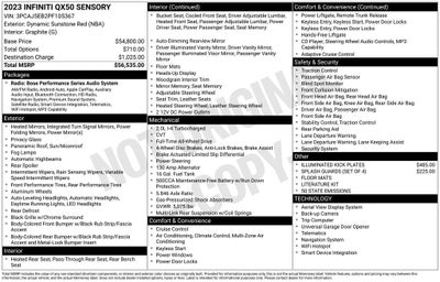 2023 INFINITI QX50 SENSORY