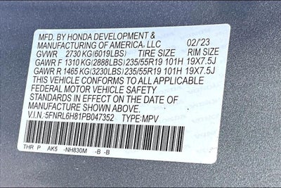 2023 Honda Odyssey Touring