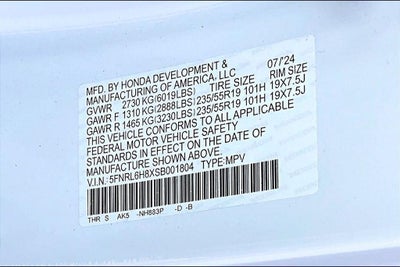 2025 Honda Odyssey Touring