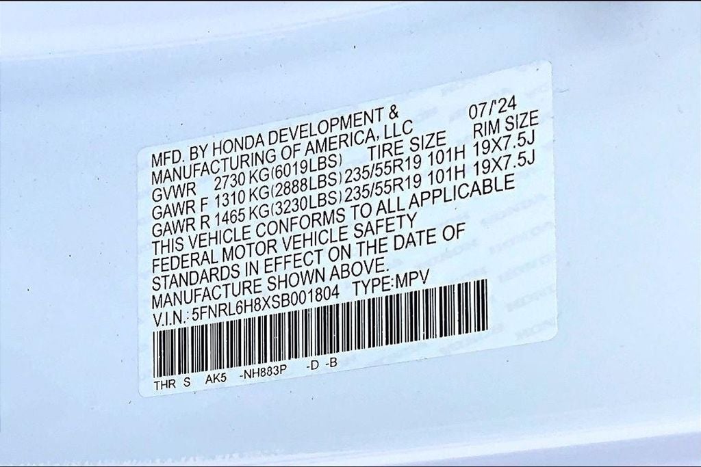 2025 Honda Odyssey Touring