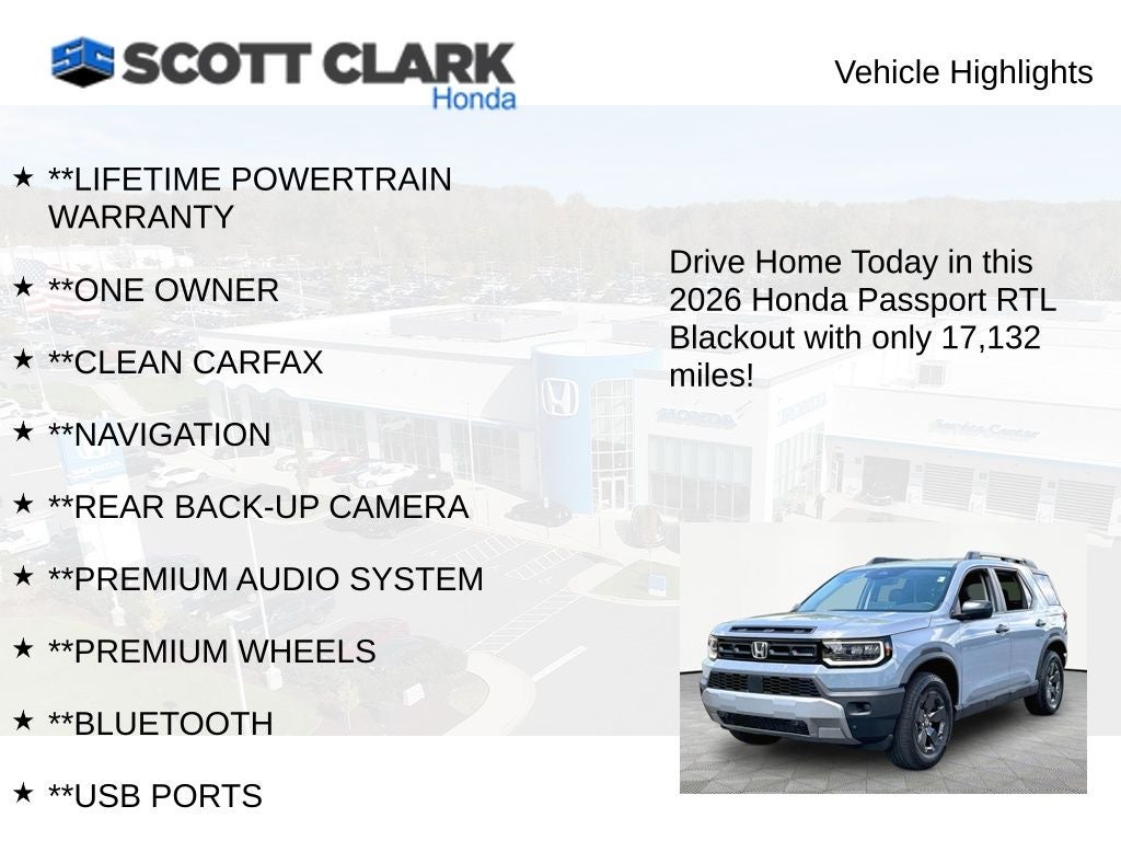 2026 Honda Passport RTL Blackout