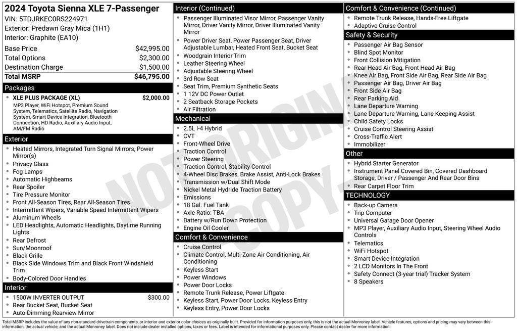 2024 Toyota Sienna XLE