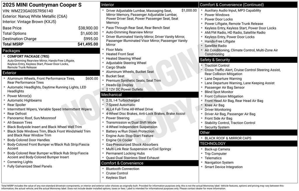 2025 MINI Cooper S Countryman S