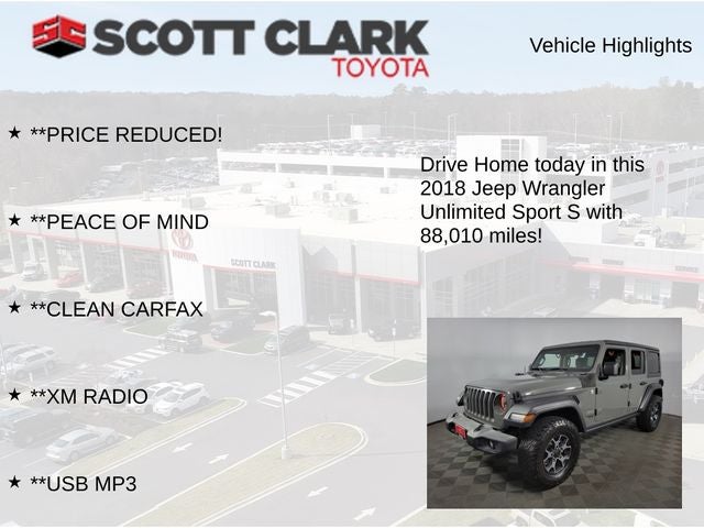 2018 Jeep Wrangler Unlimited Sport S 4D Sport Utility