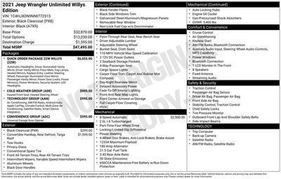 2021 Jeep Wrangler Unlimited Willys 4D Sport Utility
