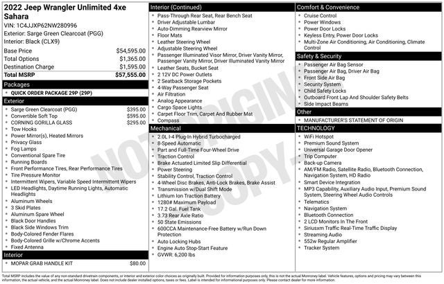 2022 Jeep Wrangler Unlimited Sahara 4xe 4D Sport Utility