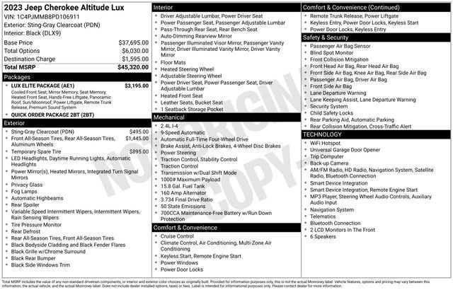 2023 Jeep Cherokee Altitude 4D Sport Utility