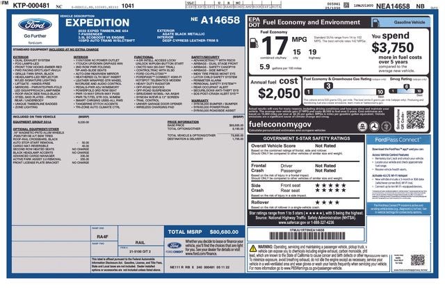 2022 Ford Expedition Timberline 4D Sport Utility
