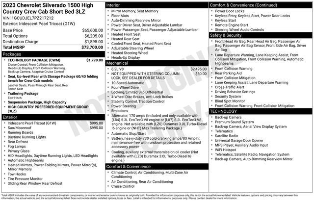2023 Chevrolet Silverado 1500 High Country 4D Crew Cab