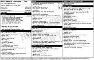 2023 Chevrolet Suburban RST 4D Sport Utility