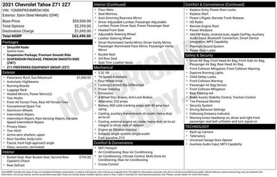 2021 Chevrolet Tahoe Z71 4D Sport Utility