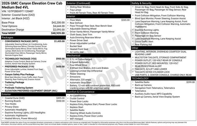 2026 GMC Canyon Elevation 4D Crew Cab