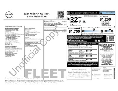 2024 Nissan Altima 2.5 SV 4D Sedan