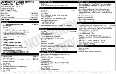 2024 Chevrolet Silverado 1500 RST 4D Crew Cab