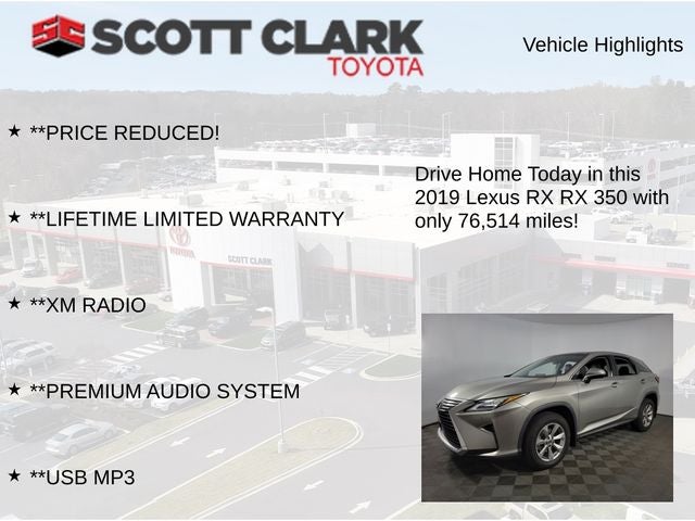 2019 Lexus RX 350 4D Sport Utility