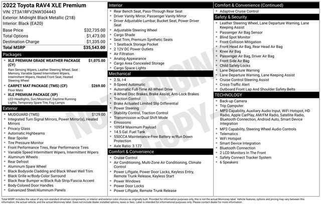 2022 Toyota RAV4 XLE Premium 4D Sport Utility