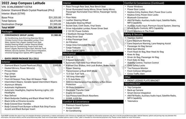 2022 Jeep Compass Latitude 4D Sport Utility