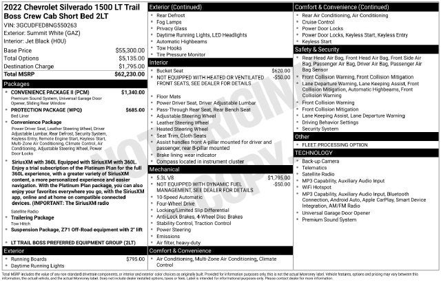 2022 Chevrolet Silverado 1500 LT Trail Boss 4D Crew Cab