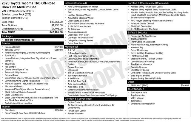 2023 Toyota Tacoma TRD Off-Road V6