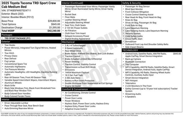 2025 Toyota Tacoma TRD Sport 4D Double Cab