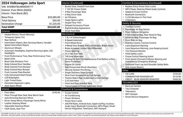 2024 Volkswagen Jetta 1.5T Sport 4D Sedan