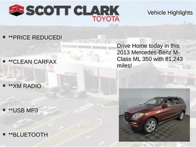 2013 Mercedes-Benz M-Class ML 350 4D Sport Utility
