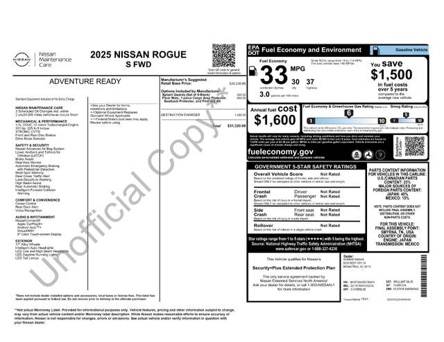 2025 Nissan Rogue S 4D Sport Utility
