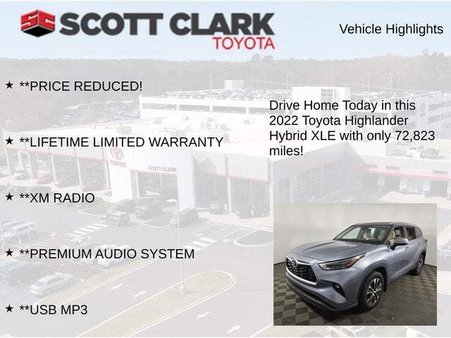 2022 Toyota Highlander Hybrid XLE 4D Sport Utility