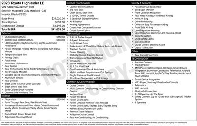 2023 Toyota Highlander LE 4D Sport Utility
