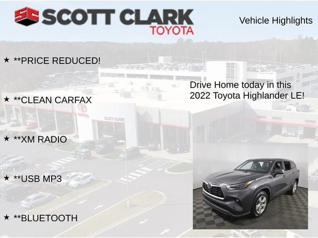 2022 Toyota Highlander LE 4D Sport Utility