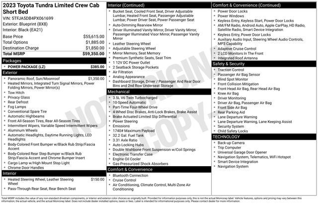 2023 Toyota Tundra Limited 4D CrewMax