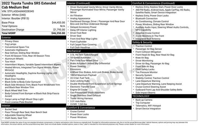 2022 Toyota Tundra SR5 4D Double Cab