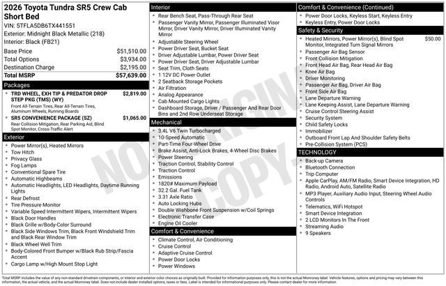 2026 Toyota Tundra SR5 4D CrewMax