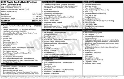 2024 Toyota Tundra Hybrid Platinum 4D Crew Cab