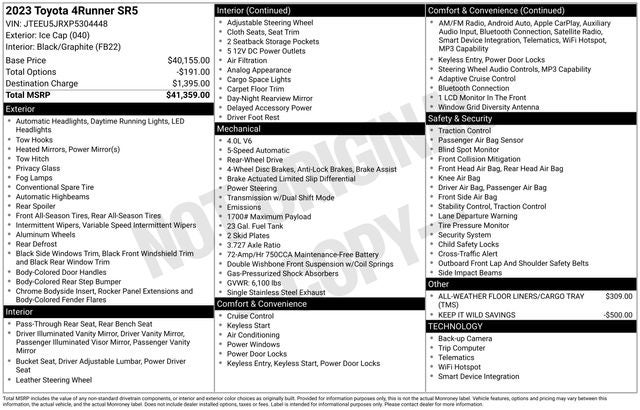 2023 Toyota 4Runner SR5 4D Sport Utility