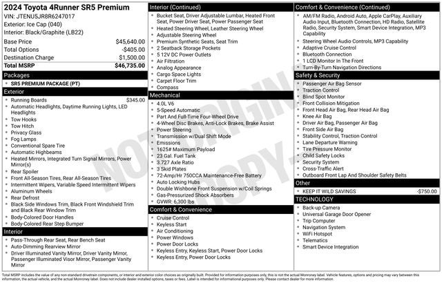2024 Toyota 4Runner SR5 Premium 4D Sport Utility
