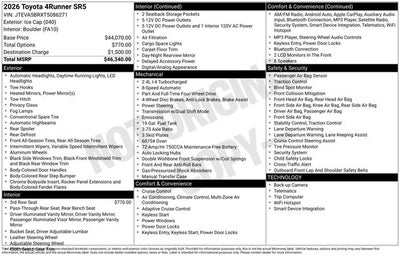 2026 Toyota 4Runner SR5 4D Sport Utility