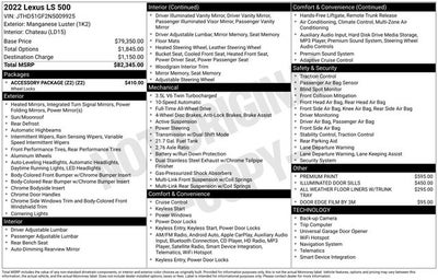 2022 Lexus LS 500 Base 4D Sedan