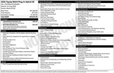 2026 Toyota RAV4 Plug-In Hybrid SE 4D Sport Utility