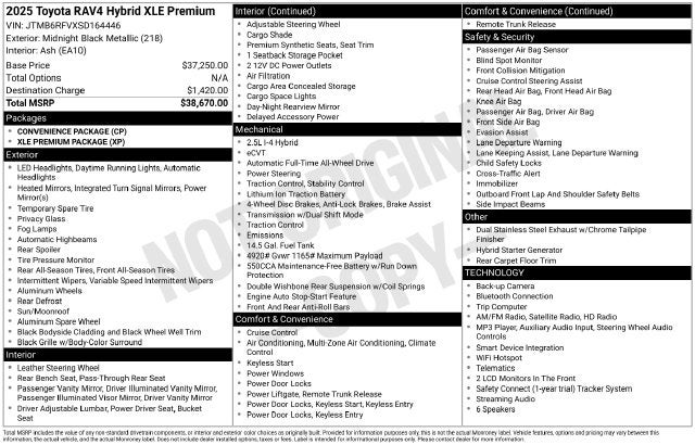2025 Toyota RAV4 Hybrid XLE Premium 4D Sport Utility