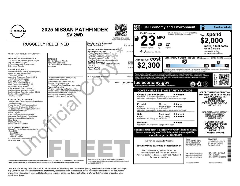 2025 Nissan Pathfinder SV
