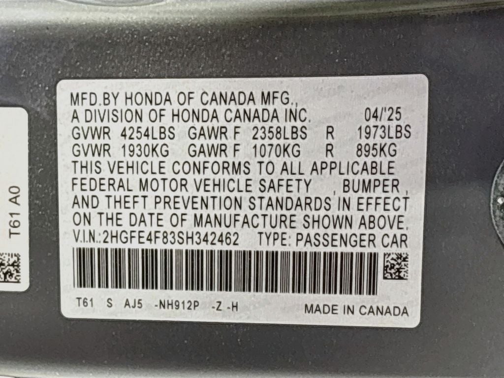 2025 Honda Civic Hybrid Sport Touring